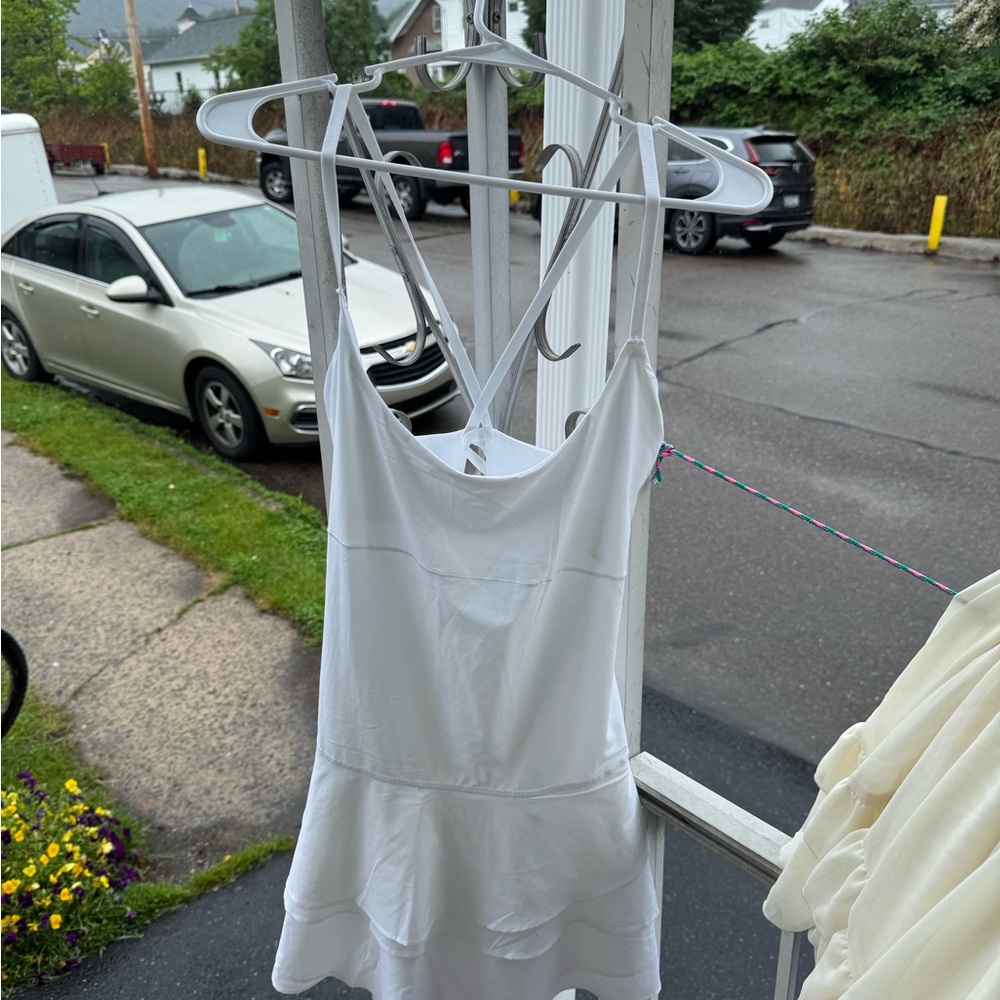 Aerie White Athletic Dress with Built in Shorts